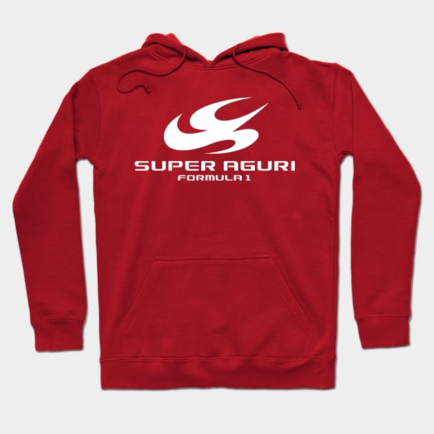 Super Aguri Formula 1 Team logo - white print Hoodie by retropetrol